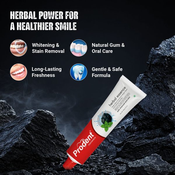 Activated charcoal toothpaste for deep stain cleaning by Prodent