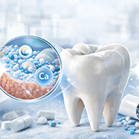 Enamel protection and remineralization process showing enamel-strengthening toothpaste ingredients that repair early tooth damage and reduce sensitivity