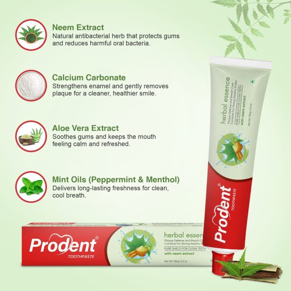 Organic neem toothpaste with neem active and clove for gum protection by Prodent toothpaste